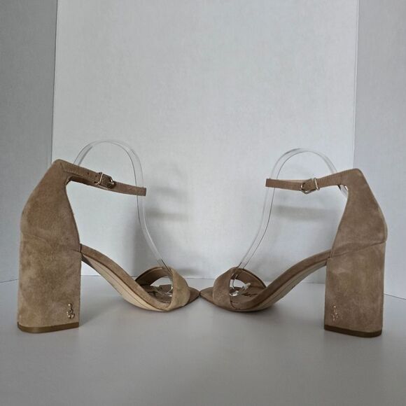 Sam Edelman Daniella Beige Suede Block Heel Sandal Size 8.5 - Picture 5 of 8